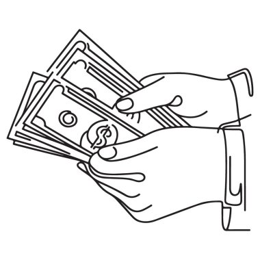 El Hattındaki Para Yığını Sanat Vektörü Grafiği