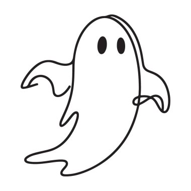 Şirin Hayalet Görünümü Cadılar Bayramı Vektörü Grafik Tasarımı