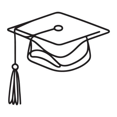 Mezuniyet Kaptanı Siluet Vektör İllüstrasyon Akademik Kutlama Tasarımı