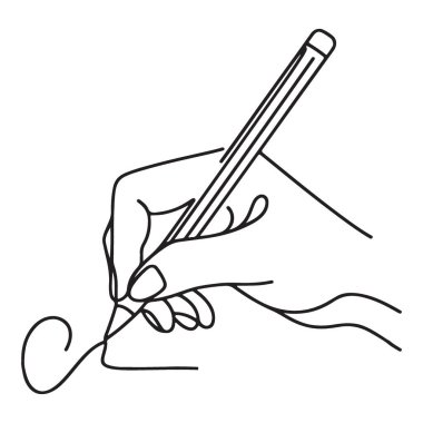 El Yazımı Kalem Vektörü İllüstrasyon Satırı Sanat Tasarımı