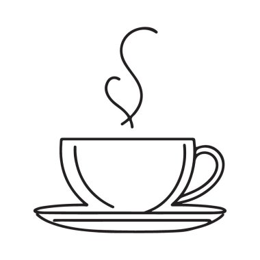 Sıcak Kahve Kupası Vektör İllüstrasyonu Aroma ve Gevşeme Sembolü
