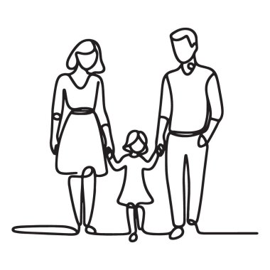 Aile Silueti İllüstrasyon Birlik Sevgi ve Birliktelik Teması