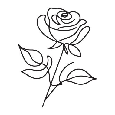 Zarif Gül Vektörü İllüstrasyon Sevgi ve Güzelliğin Sembolü