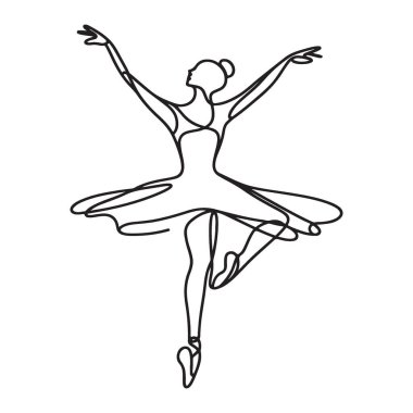 Bir Balerin Dansçısı Silüet Sanatının Tek Çizgisi