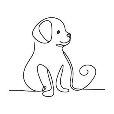 Puppy Dog One 'ın Silueti Şirin Evcil Hayvan Çizimi Sanatı