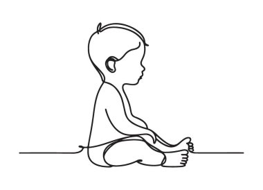 Şirin Bebek Silueti Çizimi Oturan Bebek Bebek Yürüyen Bebek Çizgisi