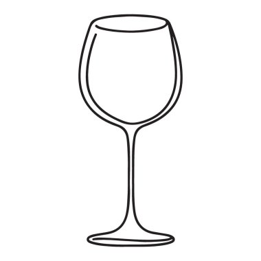 Restoran Menüsü ve Bar Tasarımları İçin Mükemmel Şarap Camı Çizimi