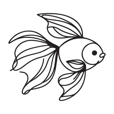 Akvaryum ve Evcil Hayvan Mağazası Materyal Tasarımları için Büyüleyici Japon Balığı İllüstrasyonu