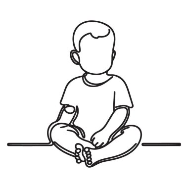 Şirin Bebek Oğlan Silüeti Çocuk ve Bebekler İçin Oturma