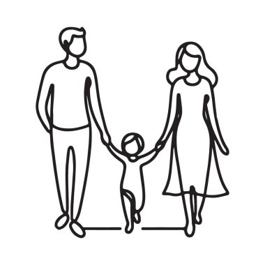 Aile Çocuk Tutma Elleri Tek Satır Sanat Portresi