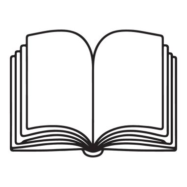Defter Silüetini Aç Devamlı Satır Çizim Biçimi Vektör Grafik Sanatı