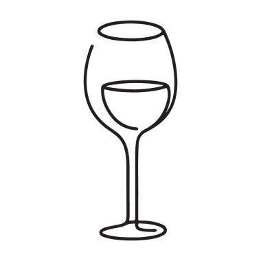 Şık Şarap Kadehi Silüeti Çizimi İçkiler ve Kutlama Teması İçin Mükemmel