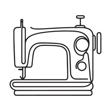 Antika Dikiş Makinesi Görüntü Çizimi ve Yaratıcılık Tasarımı Simgesi