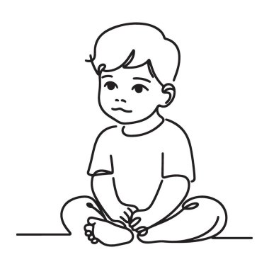 Şirin Bebek Oğlan Silueti Oturan Görüntü Sakin Bebek Yürüyen Bebek