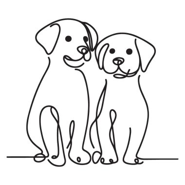 Oyuncu Yavru Yavrular Çizgisi Sanat Resimleri İkiz Köpek Görüntü Sanatı