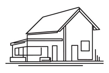 Emlak Tasarımları için Modern Ev Özeti Vektör Resimleri