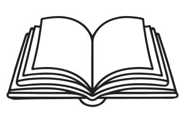 Kitap Silueti Özeti Simge Vektörü Resmetme Grafik Tasarımı Aç