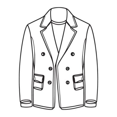 Klasik Blazer Ceket Silueti Moda ve Tarz İllüstrasyonu