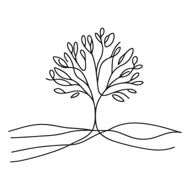 Doğa ve Çevre Tasarımları Minimalist Ağaç Resimleri Vektör Sanatı