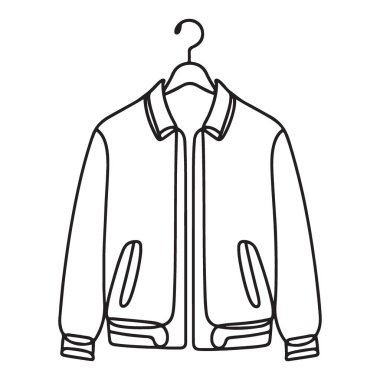 Havalı Bombacı Ceketi Çizgisi Tasarımı Asılı