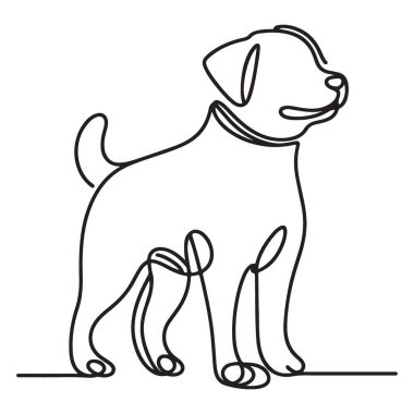 Şirin Köpek Yavrusu Sürekli Çizim Çekici Hayvan Çizim Sanatı