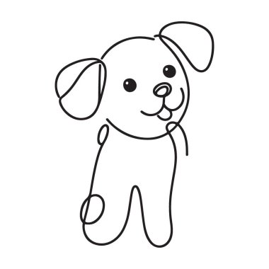 Sevimli Yavru Köpek Çizgisi Köpek Aşıkları için Sanat Yönetmeni İllüzyonu