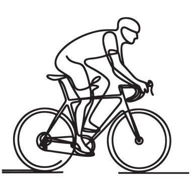 Dinamik Bisikletçi Siluet Vektör Çizgisi Spor Tasarımı Sanatı