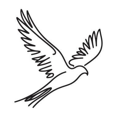 Yükselen Kuş Aralıksız Hat Sanat Vektörü Özgürlük İllüstrasyonu