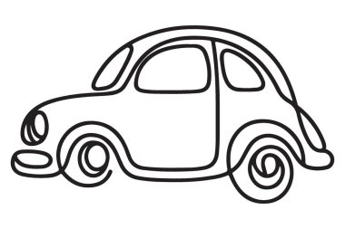 Otomotiv Projeleri için Klasik Araba Silüeti Çizimi Vektör Tasarımı