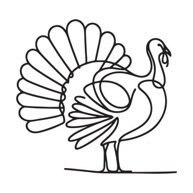 Türkiye 'nin Zarif Kuyruk Tasarımı ile Siluet Vektör İllüstrasyonu