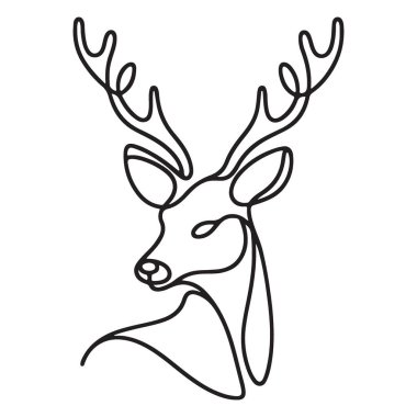 Zarif Geyik Bir Satır Sanat Baskısı Minimalist Duvar Dekorasyonu