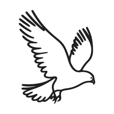 Yükselen Kuş Çizimi Zarif bir Kartal Hattı Sanat Tasarımı