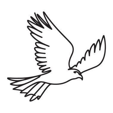 Yükselen Kuş Silueti Özgürlük ve Uçuşun Vektör İllüstrasyonu