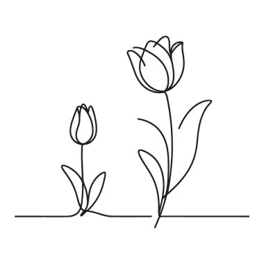 Basit Lale Çiçeği Silueti Resimlendirme Vektörü Grafik Tasarım Elemanı