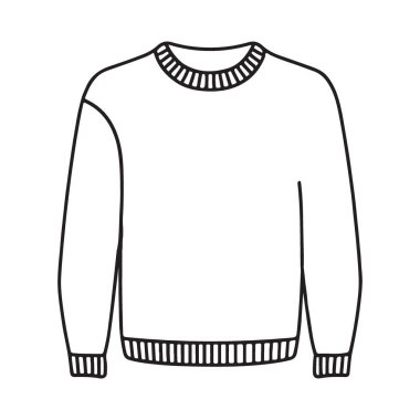 Sonbahar Moda Biçimi için Samimi Süveter Çizgisi Sanat Vektörü İllüstrasyonu