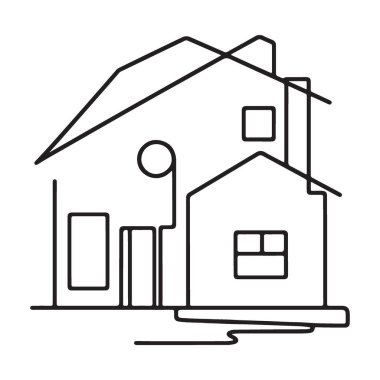 Modern Ev Silüeti İllüstrasyon Vektör Tasarım Elemanı İndirmesi