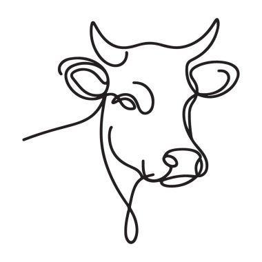 Yaratıcı inek kafası sanat vektörü çizimi tasarımı