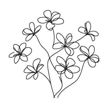 Hassas Çiçek Vektör İllüstrasyonu Basit bir Çiçek Devamlılık Çizgisi Tasarımı