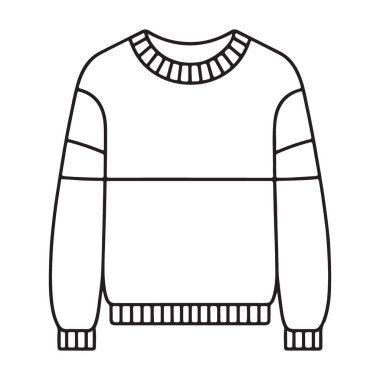 Moda Tasarım Projeleri için Çizgili Basit Süveter Çizimi