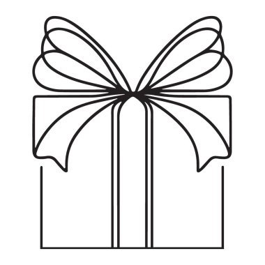 Kutlamalar ve Özel Olaylar İçin Zarif Satır Sanat Hediye Kutusu İllüstrasyonu