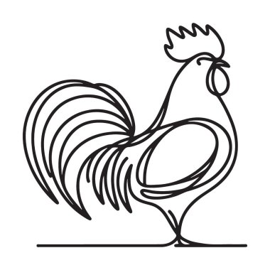 Zarif Siluet Horoz Hattı Sanat Resimleri Tasarım Şablonu Vektörü