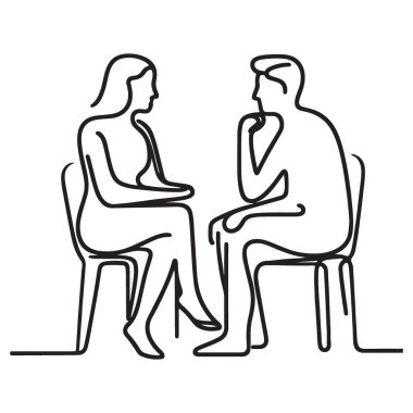 Çift Terapisi Oturum Hattı Akıl Sağlığı için Sanat İllüstrasyonu