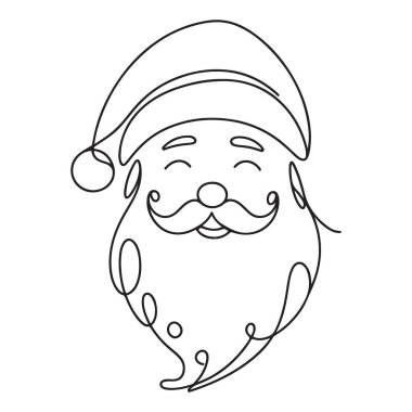 Noel Baba Silueti Bir Satır Çiziyor Noel Tatili Tezahüratı