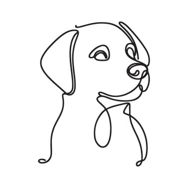 Köpek Portresi Çizim Hattı Sanat Minimalist Hayvan Resimleri