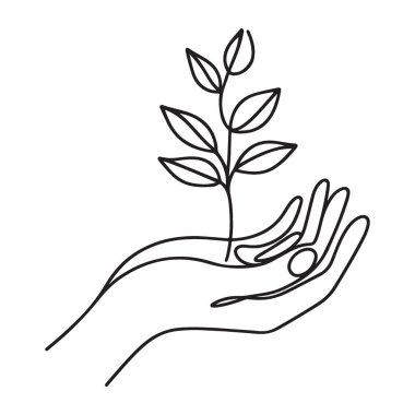 El Tutma Filizi Tek Hat Siluet Sanat Koruması