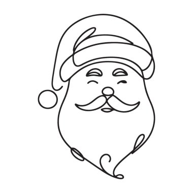 Noel Baba Yüzü Görüntü Vektörü Silueti Noel 1 Satırı