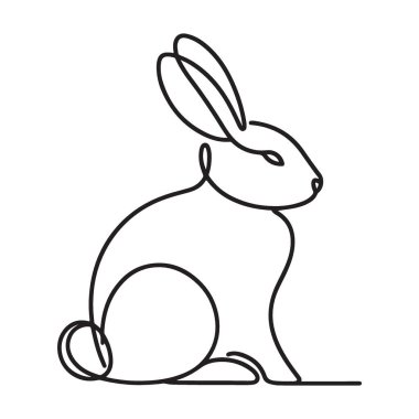 Tavşan Tek Çizgili Vektör Silueti Hayvan Resimleri