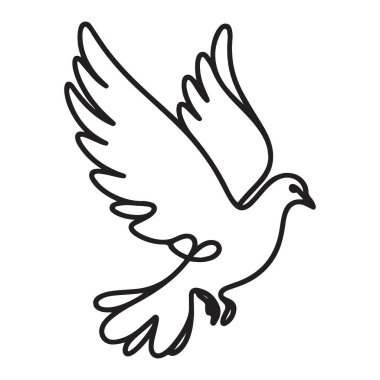 Zarif Siluet Güvercin Çizim Vektörü Minimalist Tasarımı
