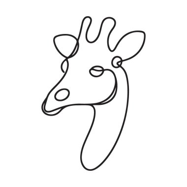 Grafik Tasarım İçin Gelişmiş Zürafa Baş Devamlılığı Çizimi