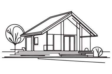 Minimalist Çizgi Sanat Tarzı ile Modern Ev Dış Tasarım Fikri